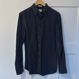 J. Crew Men's Brushed Twill Dark Blue Shirt (Slim)